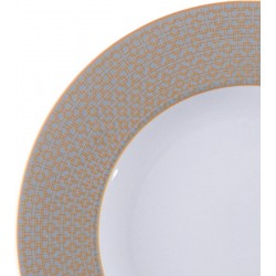 Prato 28cm Raso Aurum Em Porcelana Decorada Tramontina